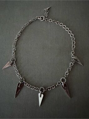 Pianegonda Silver tone Spike Chain Necklace Love Sick collection